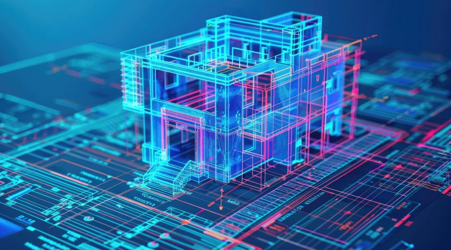 digital construction building information modeling bim concept w